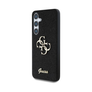 Coque Galaxy S25 Guess Fixed Glitter Big 4G Metal Logo noire — visuel 2
