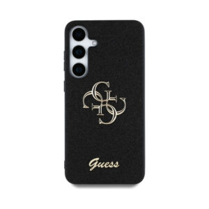 Coque Galaxy S25 Guess Fixed Glitter Big 4G Metal Logo noire — visuel 3