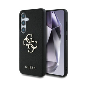 Coque Galaxy S25 Guess Grained Big 4G Logo Small Classic Logo noire