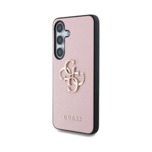 Coque Galaxy S25 Guess Grained Big 4G Logo Small Classic Logo rose — visuel 2