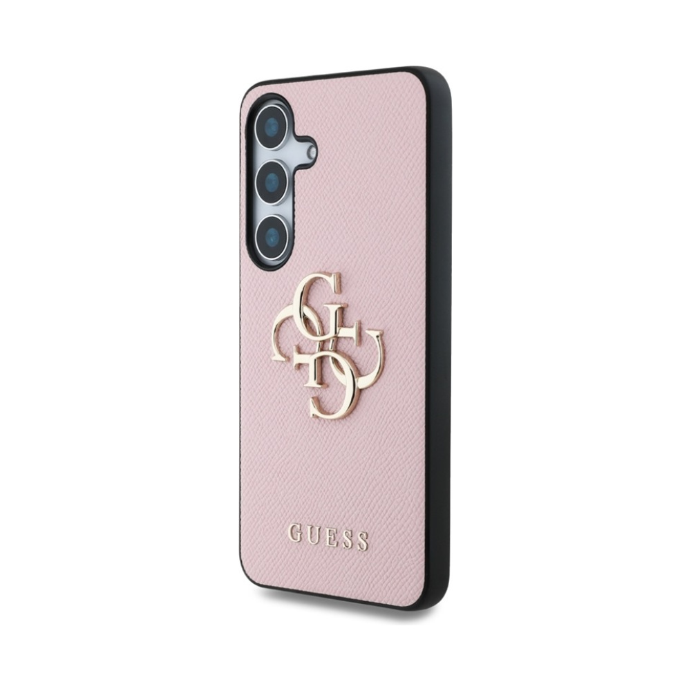 Coque Galaxy S25 Guess Grained Big 4G Logo Small Classic Logo rose — visuel 2