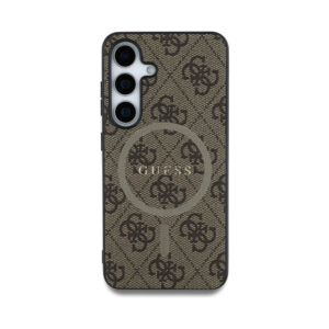 Coque Galaxy S25 Guess Leather 4G Colored Ring Classic Logo MagSafe brune — visuel 3