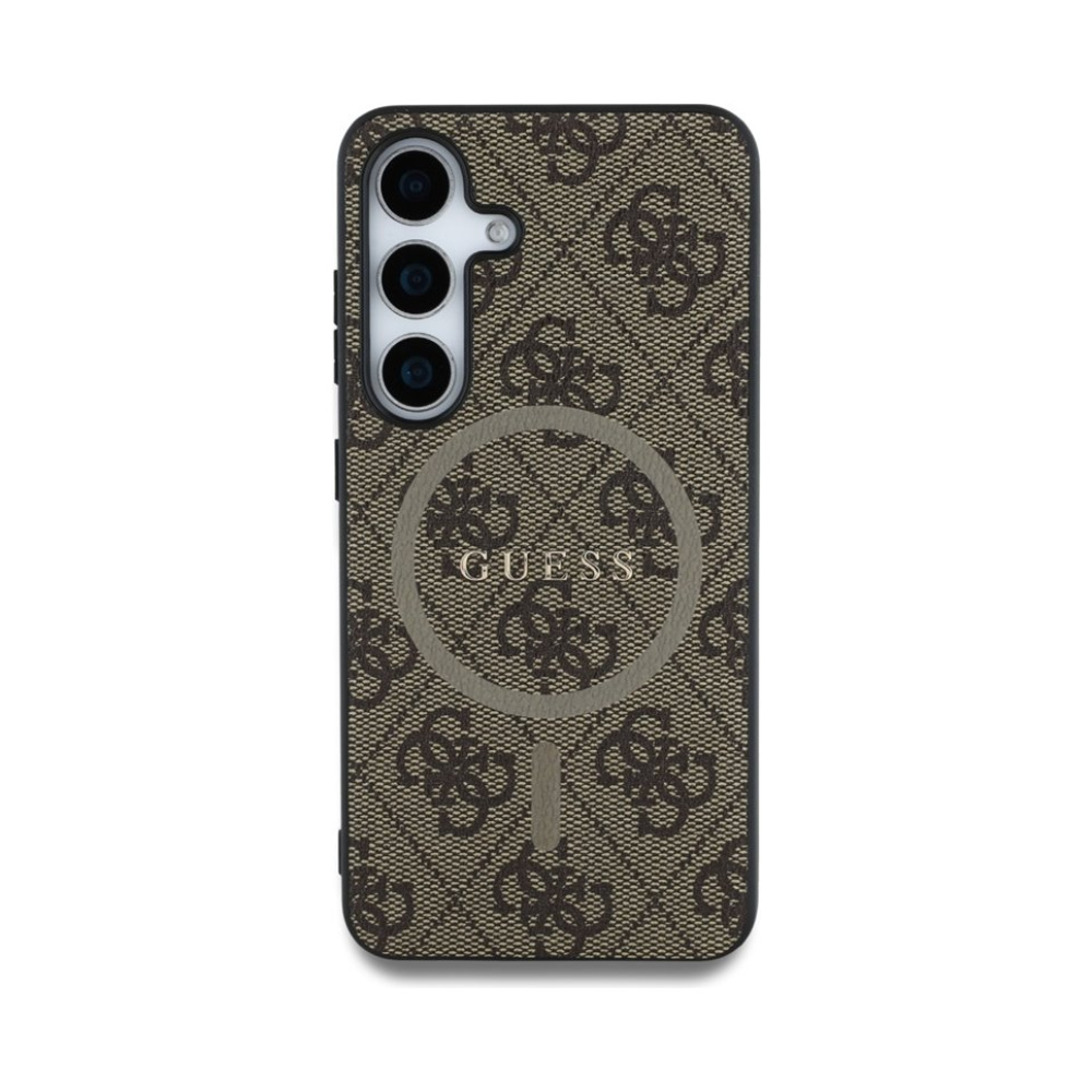 Coque Galaxy S25 Guess Leather 4G Colored Ring Classic Logo MagSafe brune — visuel 3