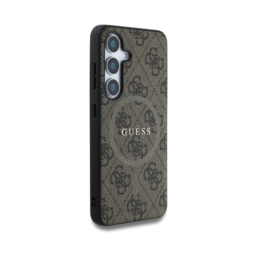 Coque Galaxy S25 Guess Leather 4G Colored Ring Classic Logo MagSafe brune — visuel 4