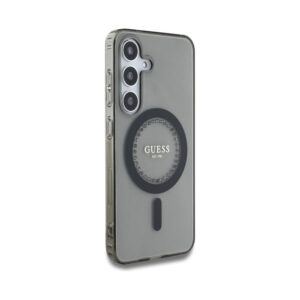 Coque Galaxy S25 Guess Rhinestones Printed Classic Logo MagSafe noire — visuel 4