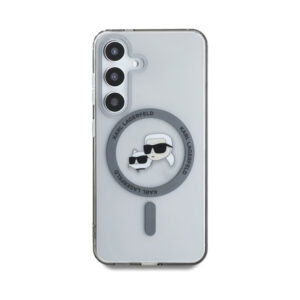 Coque Galaxy S25 Karl Lagerfeld Button Karl & Choupette Heads Printed Logo MagSafe noire — visuel 3