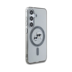 Coque Galaxy S25 Karl Lagerfeld Button Karl & Choupette Heads Printed Logo MagSafe noire — visuel 4