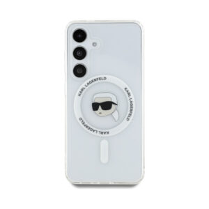 Coque Galaxy S25 Karl Lagerfeld Button Karl Head Printed Logo MagSafe blanche — visuel 3