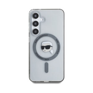 Coque Galaxy S25 Karl Lagerfeld Button Karl Head Printed Logo MagSafe noire — visuel 3
