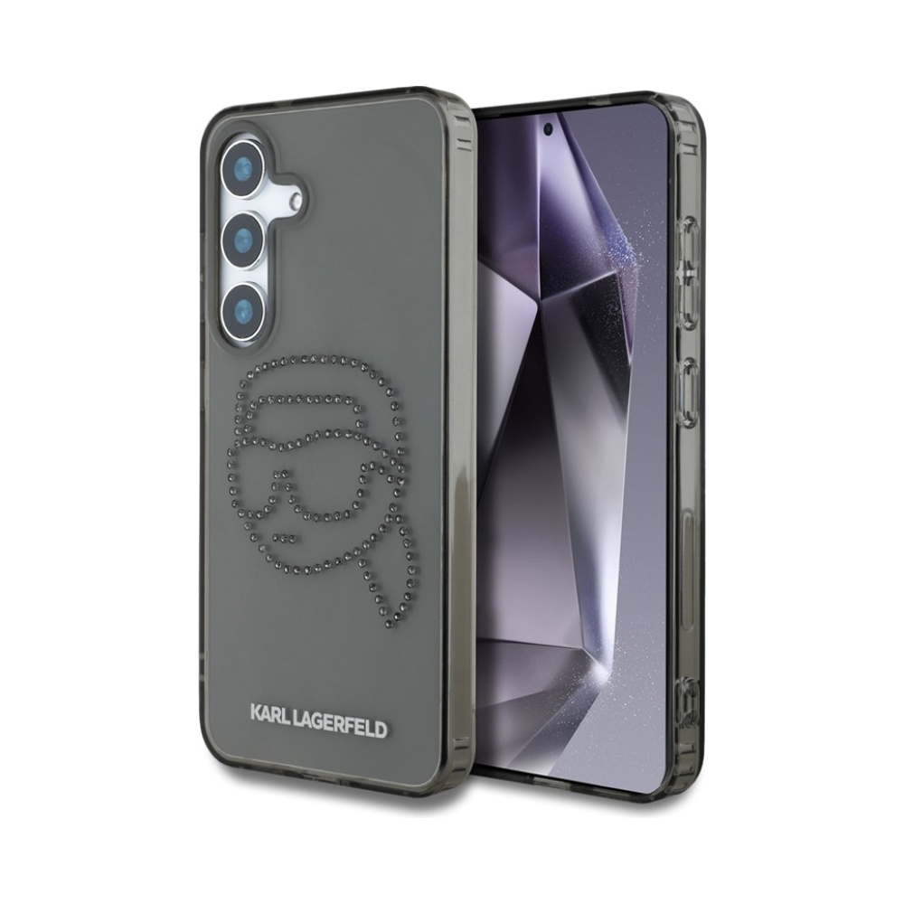 Coque Galaxy S25 Karl Lagerfeld Rhinestones Karl Head Logo noire