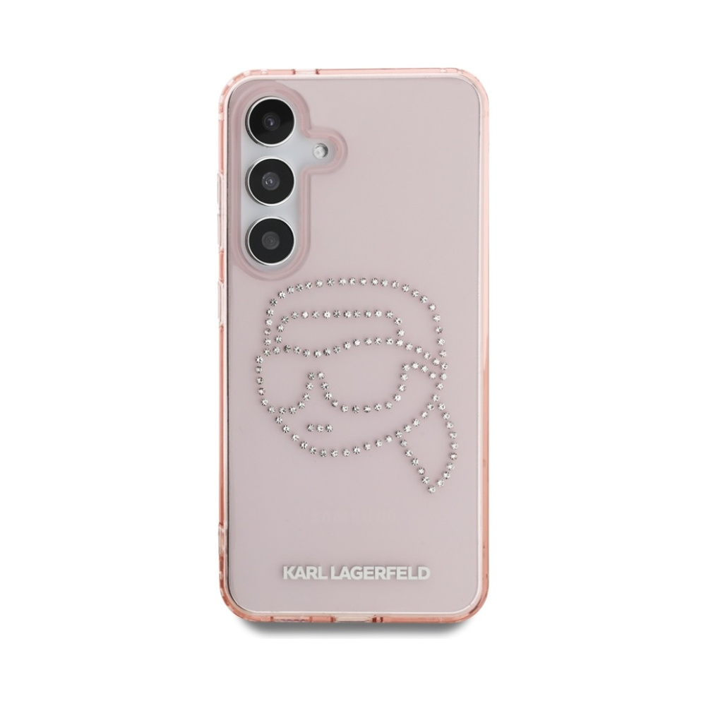 Coque Galaxy S25 Karl Lagerfeld Rhinestones Karl Head Logo rose — visuel 3