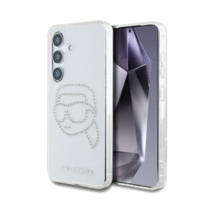 Coque Galaxy S25 Karl Lagerfeld Rhinestones Karl Head Logo transparente