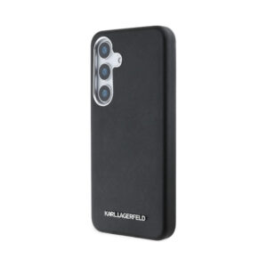 Coque Galaxy S25 Karl Lagerfeld Saffiano Full Wrapped Elongated Metal Logo MagSafe noire — visuel 2