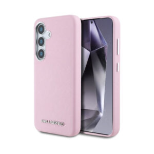 Coque Galaxy S25+ Karl Lagerfeld Saffiano Full Wrapped Elongated Metal Logo MagSafe rose