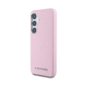 Coque Galaxy S25+ Karl Lagerfeld Saffiano Full Wrapped Elongated Metal Logo MagSafe rose — visuel 2