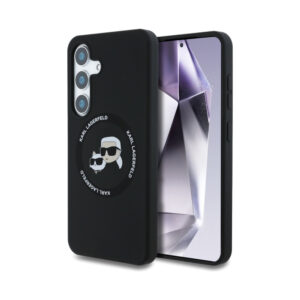 Coque Galaxy S25 Karl Lagerfeld Silicone Double Heads And Circle MagSafe noire