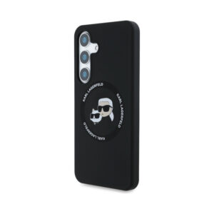 Coque Galaxy S25 Karl Lagerfeld Silicone Double Heads And Circle MagSafe noire — visuel 2