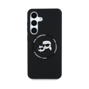 Coque Galaxy S25 Karl Lagerfeld Silicone Double Heads And Circle MagSafe noire — visuel 3