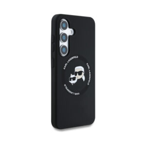 Coque Galaxy S25 Karl Lagerfeld Silicone Double Heads And Circle MagSafe noire — visuel 4