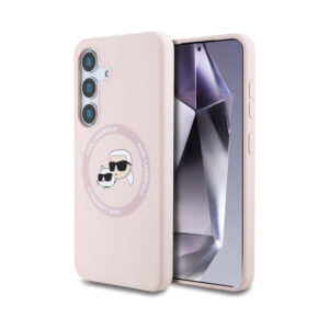 Coque Galaxy S25 Karl Lagerfeld Silicone Double Heads And Circle MagSafe rose
