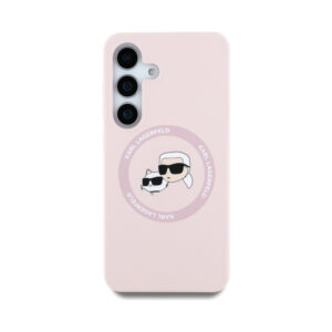 Coque Galaxy S25 Karl Lagerfeld Silicone Double Heads And Circle MagSafe rose — visuel 3