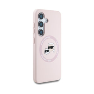 Coque Galaxy S25+ Karl Lagerfeld Silicone Double Heads And Circle MagSafe rose — visuel 4