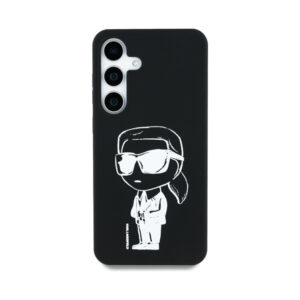 Coque Galaxy S25 Karl Lagerfeld Silicone Graffiti Ikonik Printed Logo MagSafe noire — visuel 3