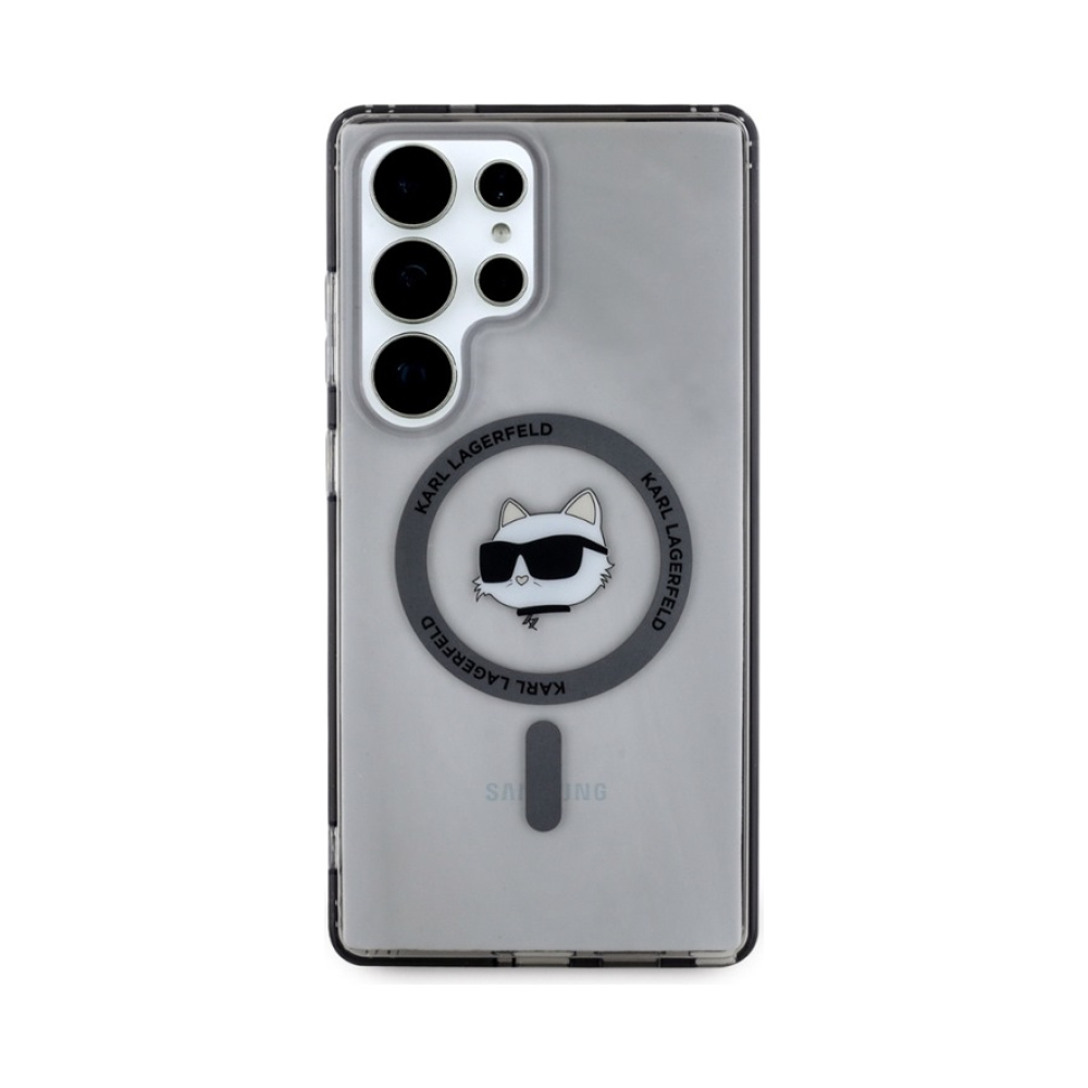 Coque Galaxy S25 Ultra Karl Lagerfeld Button Choupette Head Printed Logo MagSafe noire — visuel 3