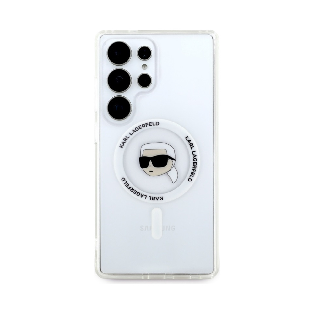 Coque Galaxy S25 Ultra Karl Lagerfeld Button Karl Head Printed Logo MagSafe blanche — visuel 3