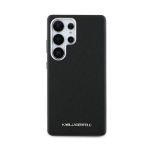 Coque Galaxy S25 Ultra Karl Lagerfeld Saffiano Full Wrapped Elongated Metal Logo MagSafe noire — visuel 3