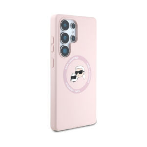 Coque Galaxy S25 Ultra Karl Lagerfeld Silicone Double Heads And Circle MagSafe rose — visuel 4