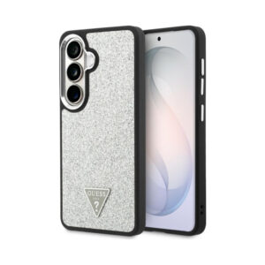 Coque Galaxy S26 Guess Fixed Glitter Triangle MagSafe - Samsung argentée