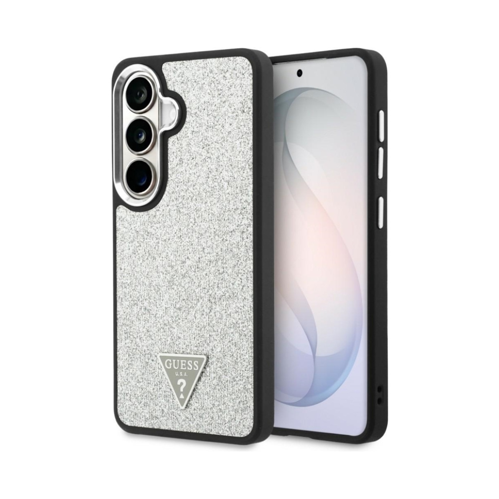 Coque Galaxy S26 Guess Fixed Glitter Triangle MagSafe - Samsung argentée