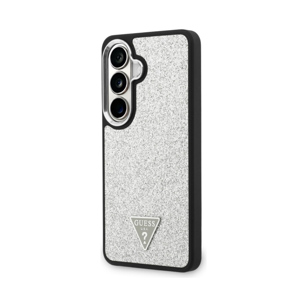 Coque Galaxy S26 Guess Fixed Glitter Triangle MagSafe - Samsung argentée — visuel 2