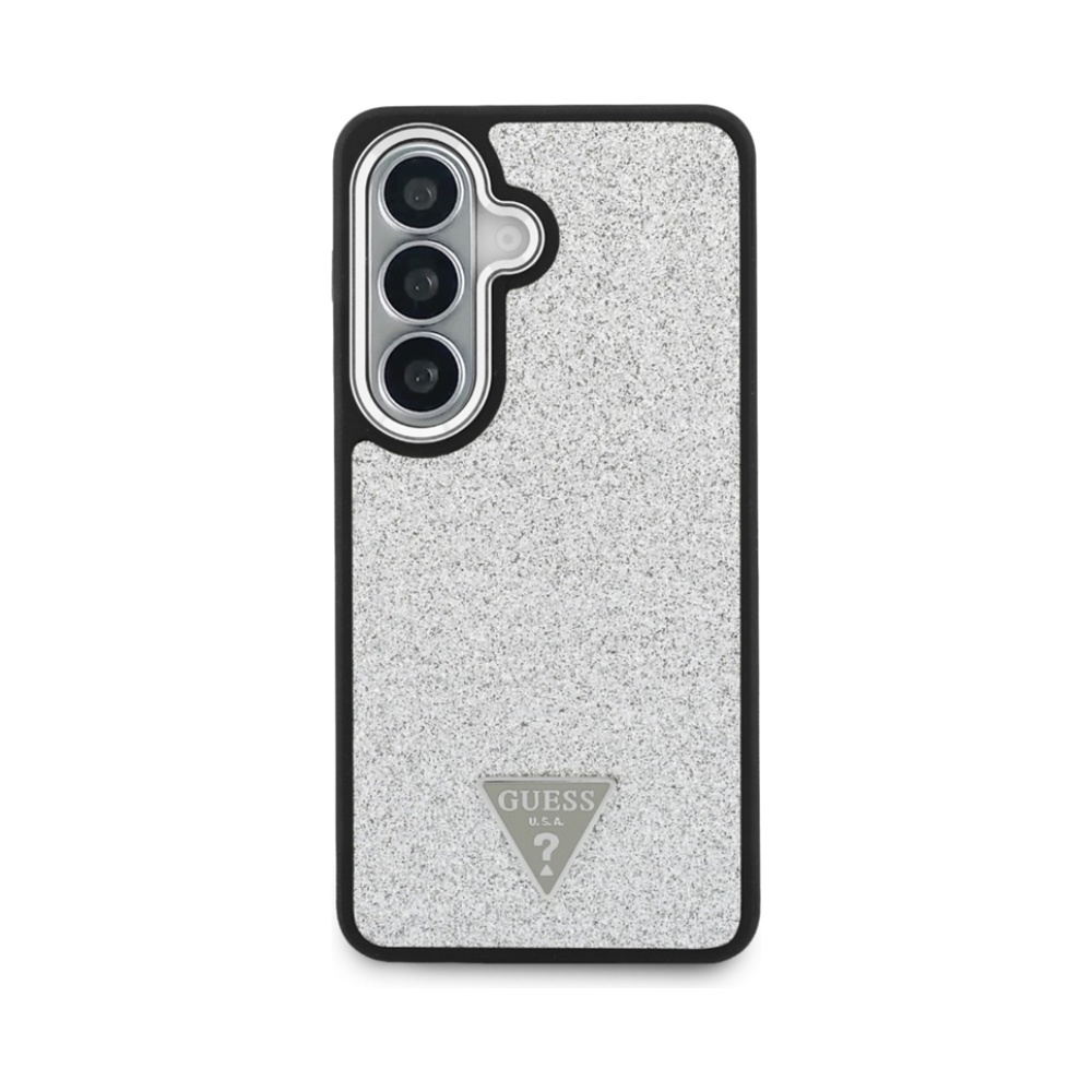 Coque Galaxy S26 Guess Fixed Glitter Triangle MagSafe - Samsung argentée — visuel 3