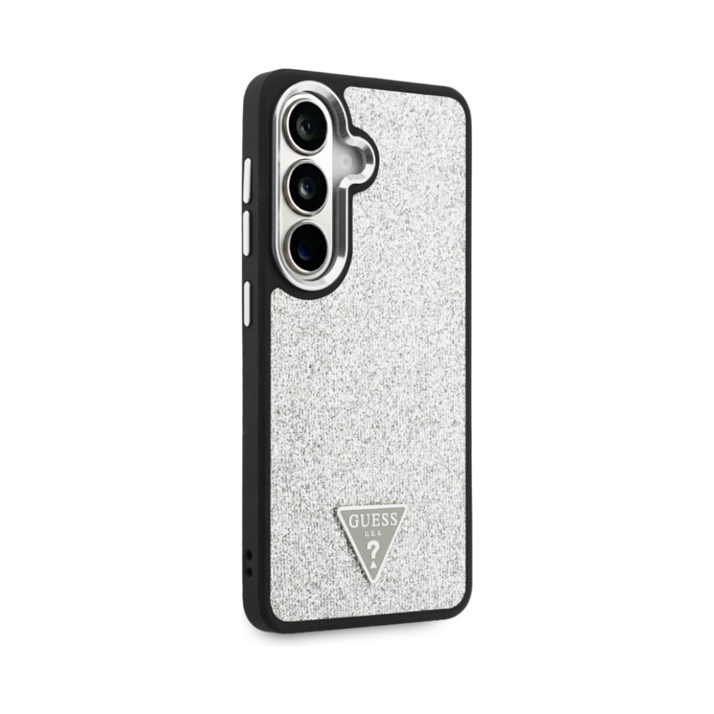 Coque Galaxy S26 Guess Fixed Glitter Triangle MagSafe - Samsung argentée — visuel 4