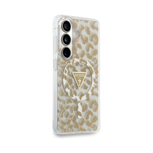 Coque Galaxy S26 Guess IML Leopard Print Triangle MagSafe - Samsung brune — visuel 4