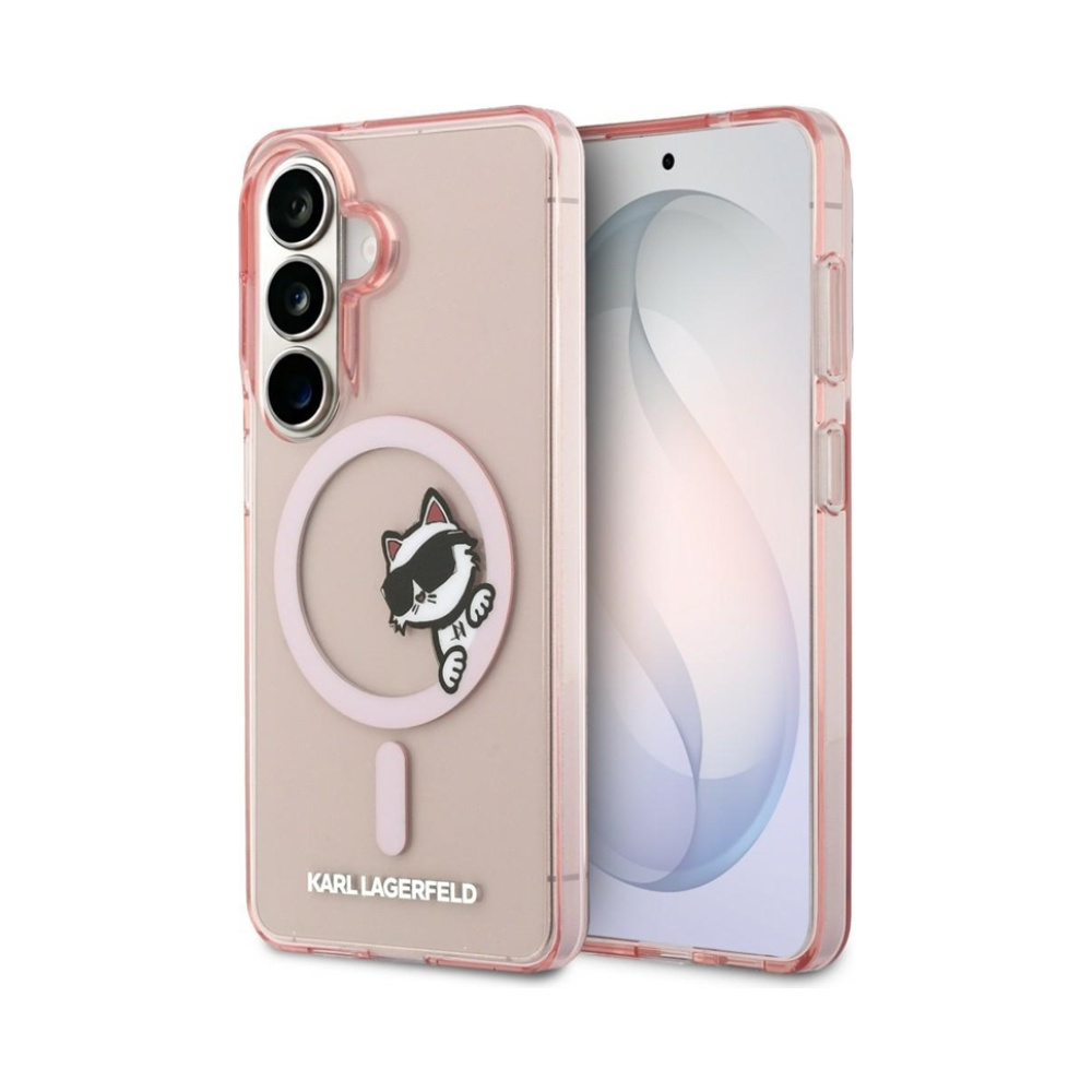 Coque Galaxy S26 Karl Lagerfeld IML Peekaboo Choupette MagSafe - Samsung rose
