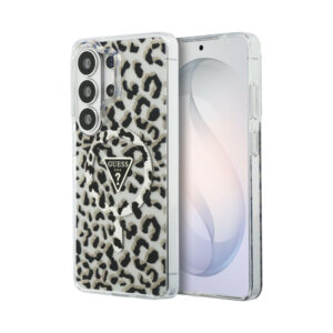 Coque Galaxy S26 Ultra Guess IML Leopard Print Triangle MagSafe - Samsung noire