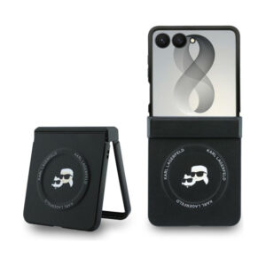 Coque Galaxy Z Flip 8 Karl Lagerfeld Karl & Choupette Pins MagSafe - Samsung noire
