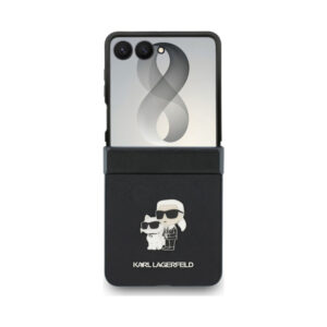 Coque Galaxy Z Flip 8 Karl Lagerfeld Karl & Choupette Saffiano Pins - Samsung noire — visuel 2