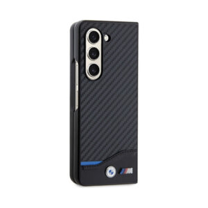 Coque Galaxy Z Fold 5 BMW Leather Carbon noire — visuel 5