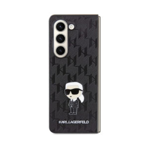 Coque Galaxy Z Fold 5 Karl Lagerfeld NFT Saffiano Monogram Ikonik Pin - Samsung noire — visuel 2