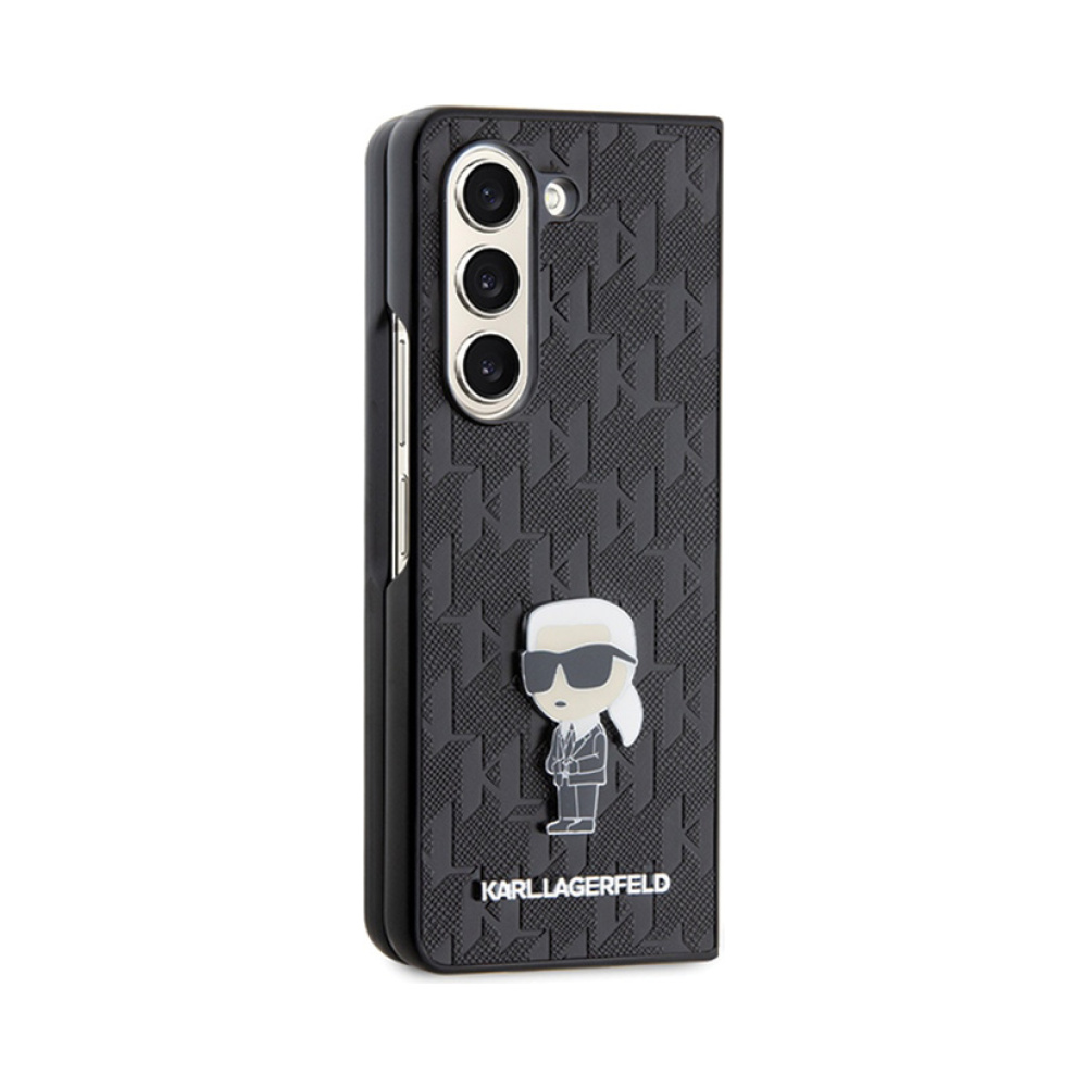 Coque Galaxy Z Fold 5 Karl Lagerfeld NFT Saffiano Monogram Ikonik Pin - Samsung noire — visuel 5