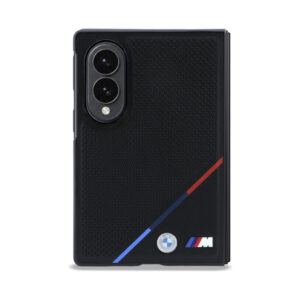 Coque Galaxy Z Fold 8 BMW M Leather Perforated Tricolor Stripe Metal Logos MagSafe - Samsung noire — visuel 2
