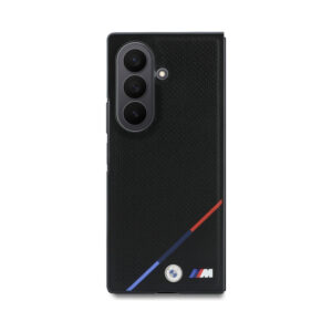 Coque Galaxy Z Fold 8 BMW M Leather Perforated Tricolor Stripe Metal Logos MagSafe - Samsung noire — visuel 2