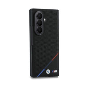 Coque Galaxy Z Fold 8 BMW M Leather Perforated Tricolor Stripe Metal Logos MagSafe - Samsung noire — visuel 3