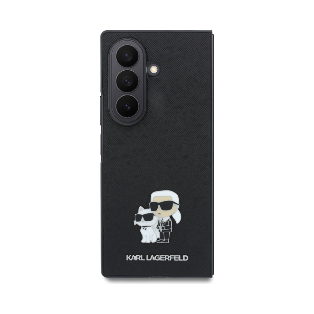 Coque Galaxy Z Fold 8 Karl Lagerfeld Saffiano Karl & Choupette Pin - Samsung noire — visuel 2