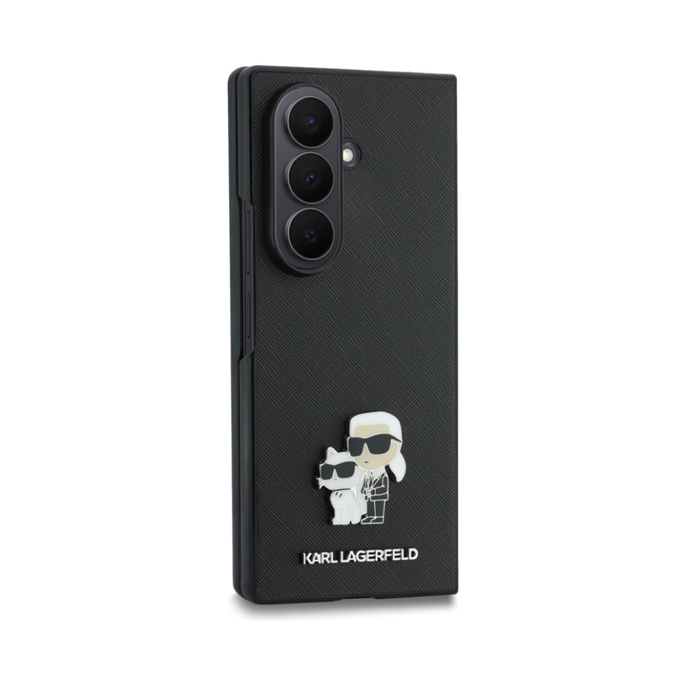 Coque Galaxy Z Fold 8 Karl Lagerfeld Saffiano Karl & Choupette Pin - Samsung noire — visuel 3