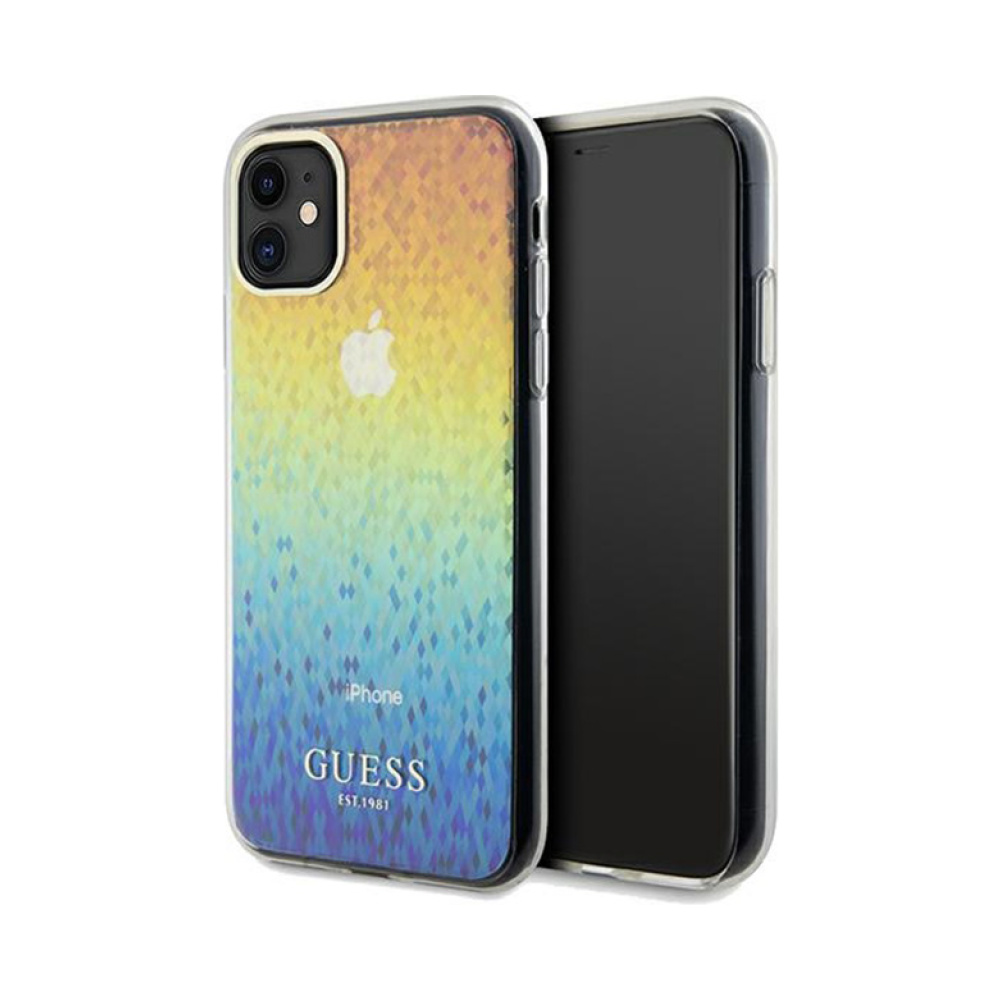 Coque iPhone 11 Guess IML Faceted Mirror Disco Iridescent